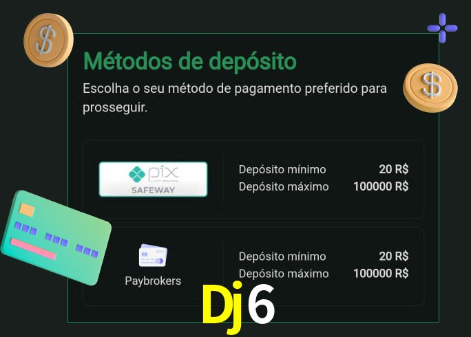 O cassino Dj6 oferece uma grande variedade de métodos de pagamento